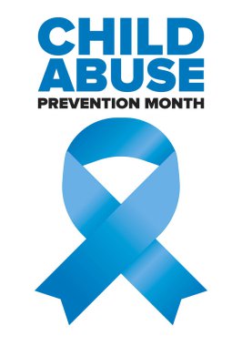 Çocuk İstismarı Önleme Ayı. Nisan 'da Amerika Birleşik Devletleri' nde yıllık kutlama. Çocuk şiddetini durdurun. Çocuk koruma ve güvenlik ayı. Çocuklar için birlik. Poster, afiş, arka plan. Vektör illüstrasyonu