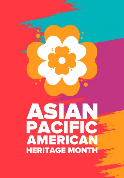 Asian Pacific American Heritage Month Celebrated May Celebrates Culture Traditions — Stock Vector