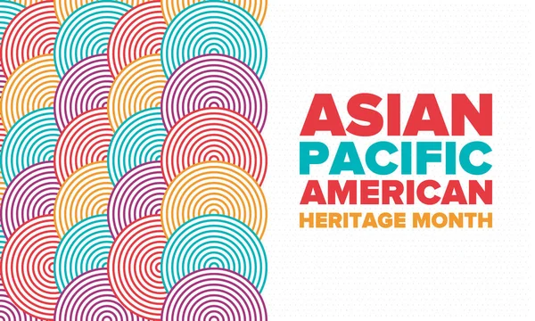 Asya Pasifik Amerikan Mirası Ayı. Mayıs 'ta kutlandı. Amerika Birleşik Devletleri 'ndeki Asya kökenli Amerikalıların ve Pasifik Adalılarının kültürünü, geleneklerini ve tarihini kutlar. Poster, kart, pankart. Vektör