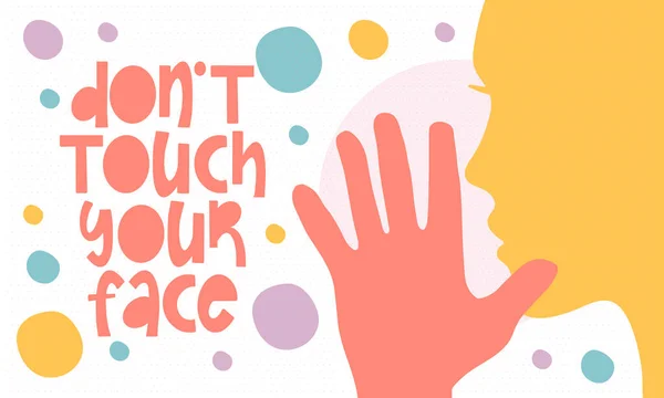 Berühren Sie Ihr Gesicht Nicht Gesundheitsposter Mit Handgeschriebener Schrift Der — Stockvektor