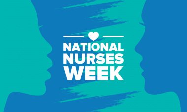 Ulusal Hemşireler Haftası. Teşekkürler hemşireler. Tıbbi ve sağlık hizmetleri konsepti. Virüslere ve hastalıklara karşı savaşanlar. Doktorların şerefine. Amerika 'da yıllık kutlama. Vektör illüstrasyon posteri