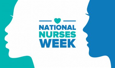 Ulusal Hemşireler Haftası. Teşekkürler hemşireler. Tıbbi ve sağlık hizmetleri konsepti. Virüslere ve hastalıklara karşı savaşanlar. Doktorların şerefine. Amerika 'da yıllık kutlama. Vektör illüstrasyon posteri