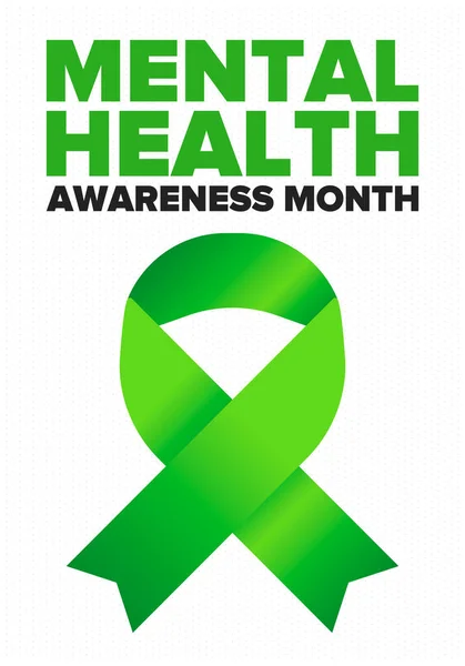 Mental Health Awareness Month in May. Annual campaign in United States. Raising awareness of mental health. Control and protection. Prevention campaign. Medical health care design. Vector illustration