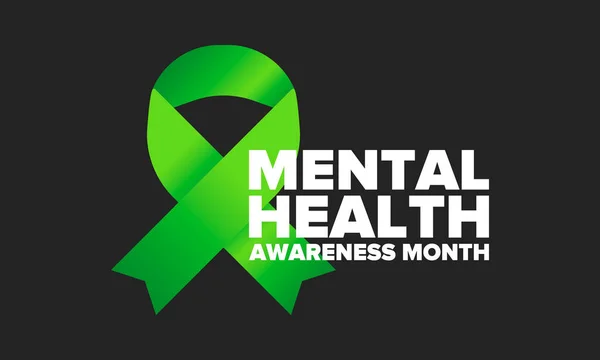 Mental Health Awareness Month in May. Annual campaign in United States. Raising awareness of mental health. Control and protection. Prevention campaign. Medical health care design. Vector illustration