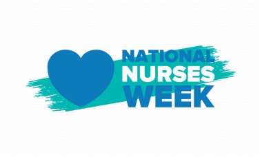 Ulusal Hemşireler Haftası. Teşekkürler hemşireler. Tıbbi ve sağlık hizmetleri konsepti. Virüslere ve hastalıklara karşı savaşanlar. Doktorların şerefine. Amerika 'da yıllık kutlama. Vektör illüstrasyon posteri