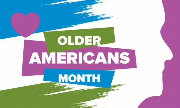 Ηλικιωμένοι Αμερικανοί Μήνα Γιορτάστηκε Μάιο Στις Ηνωμένες Πολιτείες Εθνικός Μήνας — Διανυσματικό Αρχείο