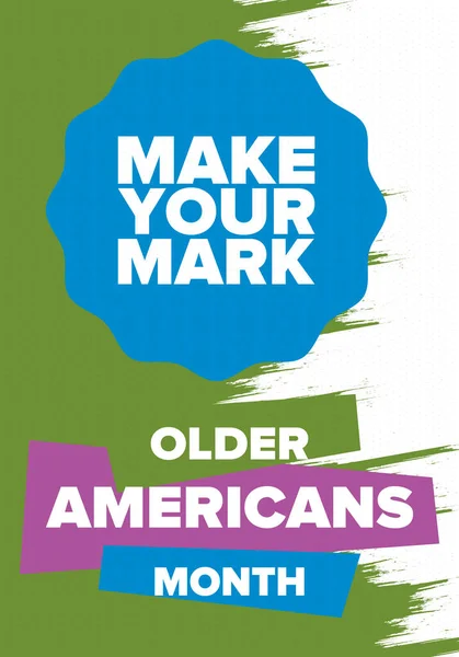 Mese Degli Americani Anziani Celebrato Maggio Negli Stati Uniti Mese — Vettoriale Stock