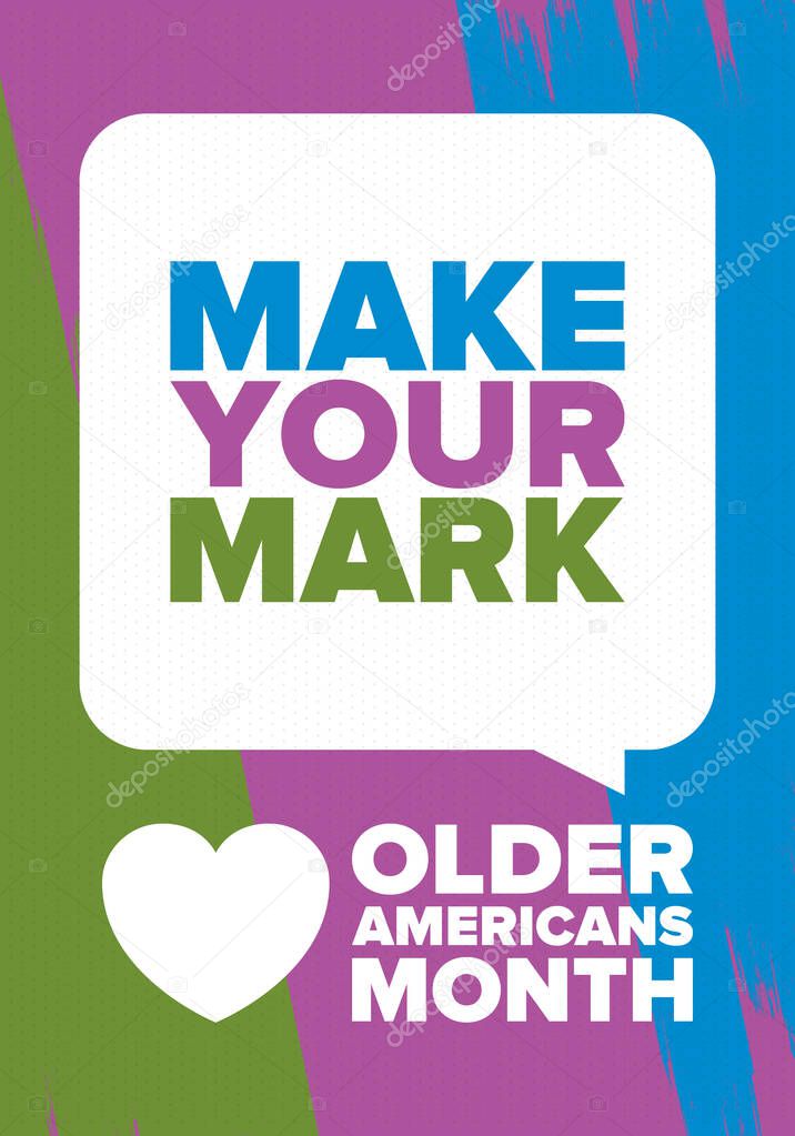 Older Americans Month. Celebrated in May in the United States. National Month of observance for Older Americans. Poster, card, banner and background. Vector illustration