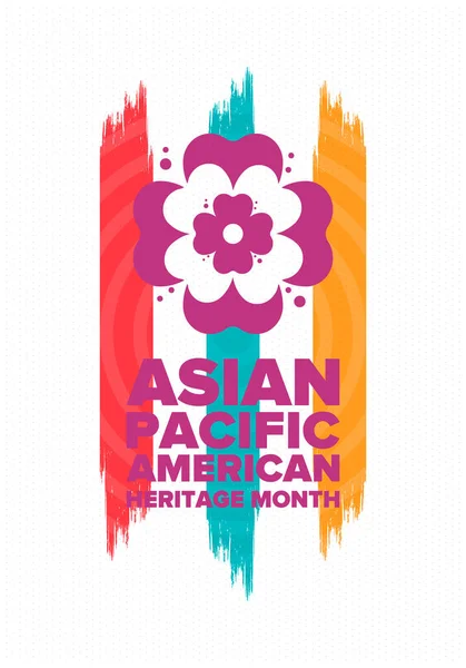 Asian Pacific American Heritage Month Inglês Celebrado Maio Ele Celebra — Vetor de Stock