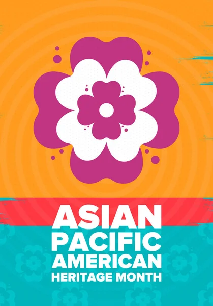 Asian Pacific American Heritage Month Celebrated May Celebrates Culture Traditions — Stock Vector