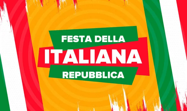 Festa Della Repubblica Italiana Text Italienska Italian Republic Day Glad — Stock vektor