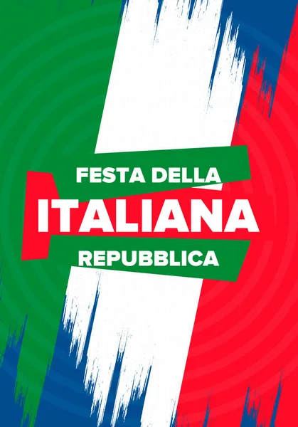 Festa Della Repubblica Olaszország Szöveg Olaszul Olasz Köztársaság Napja Boldog — Stock Vector