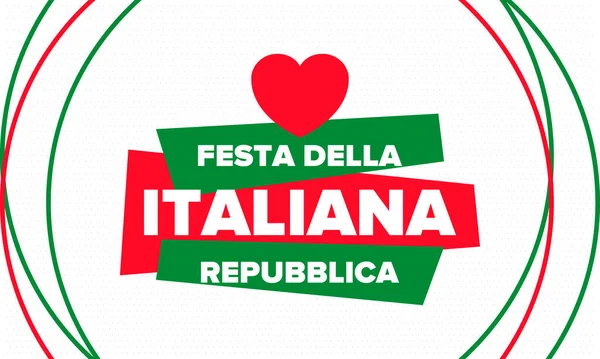 Festa Della Repubblica Italiana Tekst Het Italiaans Italiaanse Republiek Dag — Stockvector