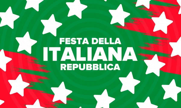 Festa Della Repubblica Italiana Texto Italiano Día República Italiana Feliz — Vector de stock