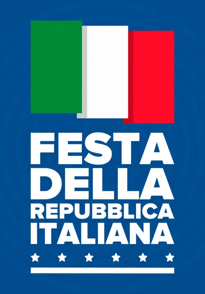 Festa Della Repubblica Italiana Texto Italiano Día República Italiana Feliz — Vector de stock