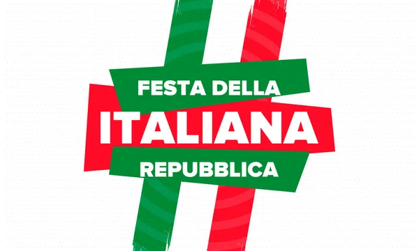 페스타 이탈리아나 이탈리아어 이탈리아 공화국의 이탈리아어 국경일 이탈리아에서 축하를 받는다 — 스톡 벡터