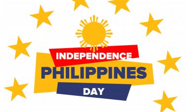 Filipinler Bağımsızlık Günü. Filipinler 'de her yıl 12 Haziran' da kutlanır. Ulusal özgürlük bayramın kutlu olsun. Filipinler bayrağı. Güneydoğu Asya ülkesi. Vatansever tasarım. Vektör posteri