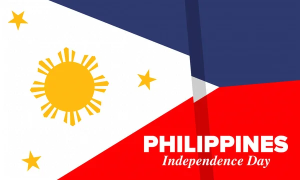 Dia Independência Das Filipinas Celebrado Anualmente Junho Nas Filipinas Feliz — Vetor de Stock