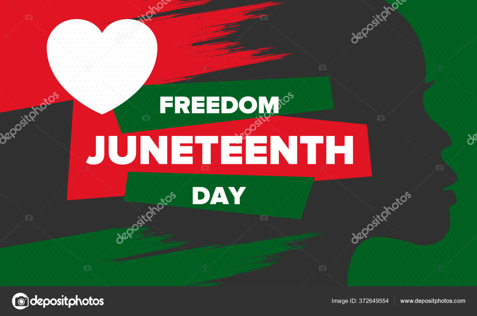 6月独立日自由或解放日美国每年六月十九日庆祝的节日非裔美国人的历史和遗产横幅和背景 图库矢量图像 C Scoutori