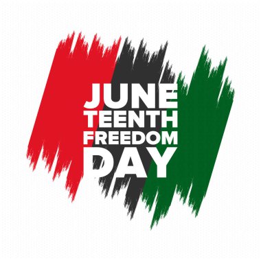 Haziran Bağımsızlık Günü 'nde. Özgürlük ya da Özgürlük Günü. Yıllık Amerikan bayramı, 19 Haziran 'da kutlandı. Afro-Amerikan tarihi ve mirası. Poster, tebrik kartı, afiş ve geçmiş. Vektör