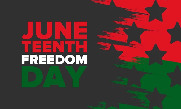 Haziran Bağımsızlık Günü 'nde. Özgürlük ya da Özgürlük Günü. Yıllık Amerikan bayramı, 19 Haziran 'da kutlandı. Afro-Amerikan tarihi ve mirası. Poster, tebrik kartı, afiş ve geçmiş. Vektör