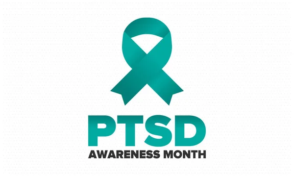 PTSD Awareness Month in June. Post Traumatic Stress Disorder. Celebrated annual in United States. Medical health care and awareness design. Poster, card, banner and background. Vector illustration