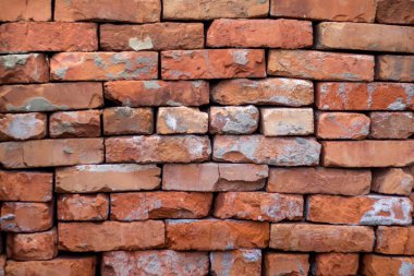 folded old orange brick, for repair and construction_