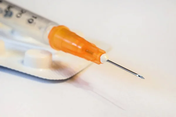 Şırınga enjeksiyon ile Diyabetik hastalar, ilaç bağımlılığı için — Stok fotoğraf