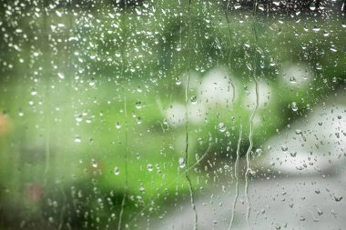 drops of rain on the glass, bad weather, sadness and melancholy_