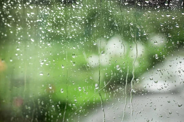 Drops of rain on the glass, bad weather, sadness and melancholy_ — 图库照片