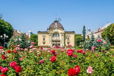 Chernivtsi şehir. Ukrayna. Chernivtsi müzik ve Drama Tiyatrosu. Su