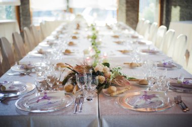 Düğün için hazırlanan Restoran tablo