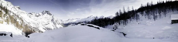 panoramic photo of mountain landscape in Val d'Ossola, Alpe Deve