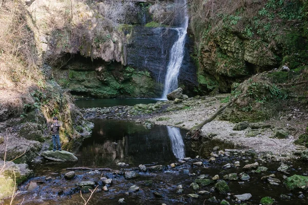 Cascata Fermona, Ferrera, Varese, Italia — Foto Stock