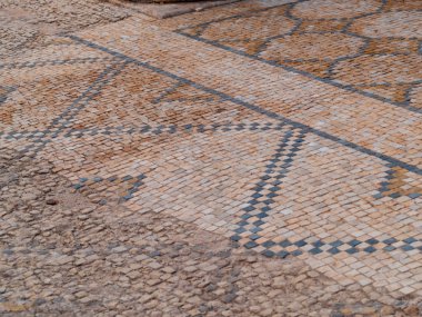 Sufetula-Sbeitla-Tunus - Roma 'nın erken dönemlerinden kalma antik geometrik mozaikler