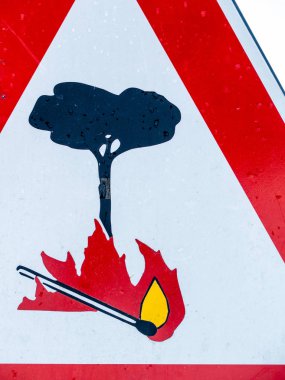 İşaret levhası dikkat yangın tehlikesi