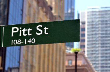 Pitt Street Sydney sokak tabelası 