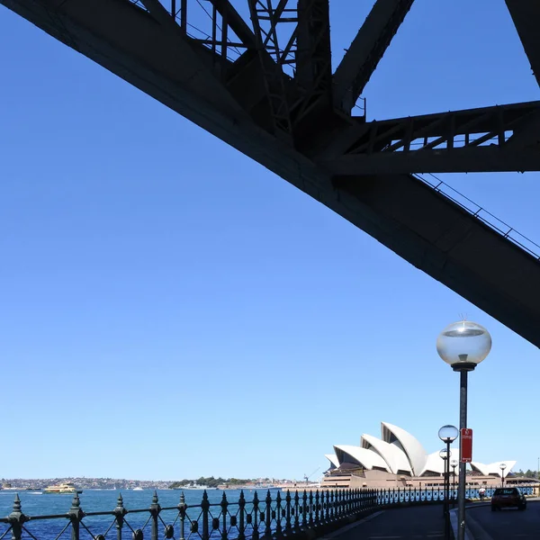 Sydney Oct19 2016 วนหน งของสะพานซ ฮาร เบอร และซ โอเปร าเฮาส — ภาพถ่ายสต็อก