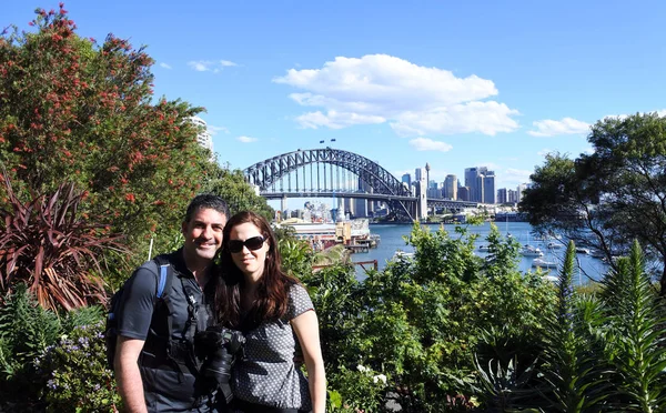 Gelukkige paar bezoek Sydney New South Wales, Australië — Stockfoto