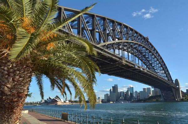 SYDNEY - OCT19 2016:Sydney Harbour Bridge west side and Sydney Skyline, Australia during sunset.