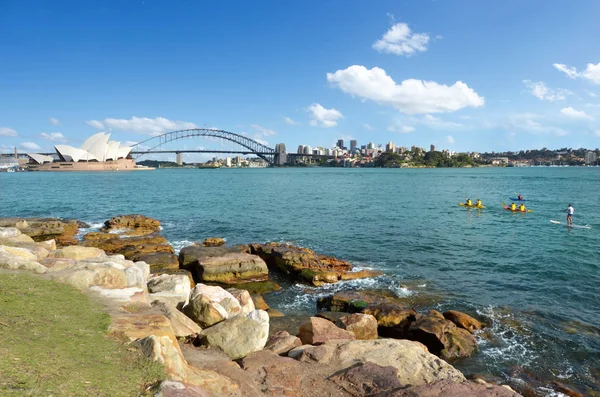 Panoramę Sydney Harbour nowych Australii Południowej Walii w Sydney — Zdjęcie stockowe