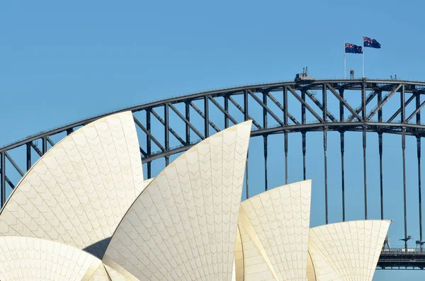 Sydney Oct19 2016 Sydney Harbour Bridge Horizonte Sydney Opera House — Fotografia de Stock