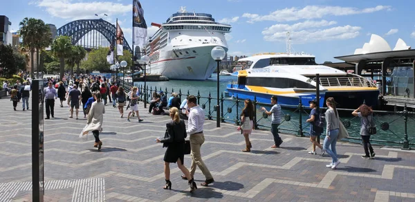 Visitantes em Sydney Circular Quay Sydney Nova Gales do Sul Australi — Fotografia de Stock