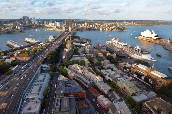 Hava kentsel peyzaj görünümünü Sydney Harbour Sydney Yeni Güney W — Stok fotoğraf