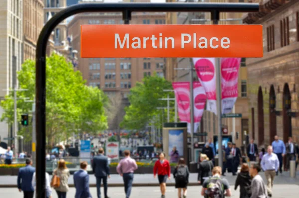 马丁的地方悉尼新南威尔士州澳大利亚街上的标示牌 — 图库照片