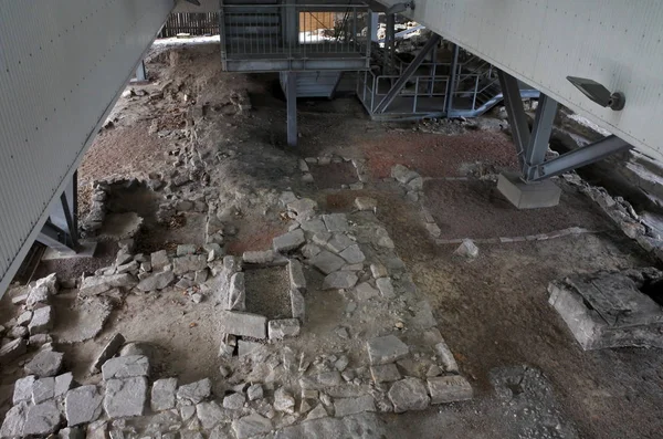 O centro de educação de arqueologia escavação de grandes rochas em Sydney Aus — Fotografia de Stock