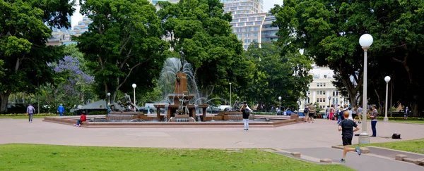Sydney Oct 2016 Panoramic Landscape View Archibald Fountain Hyde Park — Stock Photo, Image
