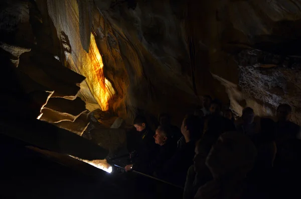 Гигантская шаль Jenolan Caves Blue Mountains Нового Южного Уэльса Austral — стоковое фото