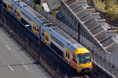 Sydney yeni Güney Wales Avustralya'da Sydney trenler havadan görünümü