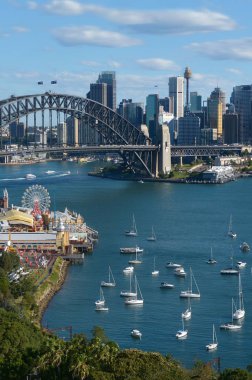 Sydney siluetinin panoramik görünüm